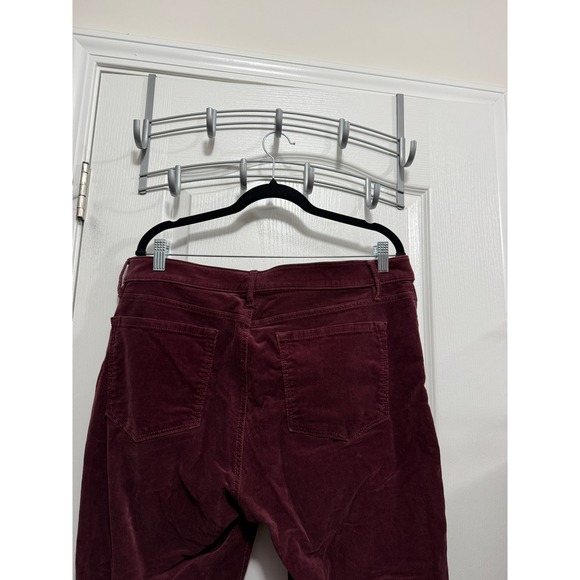 LOFT Curvy Skinny Corduroy Pants Burgundy Wine Size 14 32 High Rise classic - Picture 12 of 16